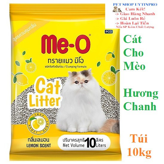 CÁT VỆ SINH CHO MÈO Me-o Hương Chanh Túi 10L Xuất xứ Thái Lan - Pet shop Uytinpro