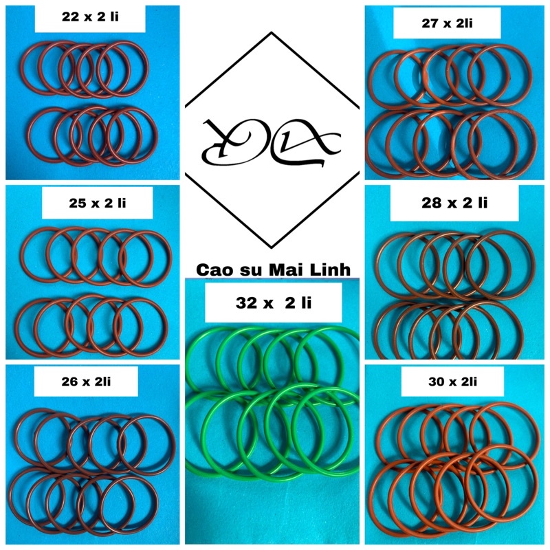 Gioăng tròn chịu nhiệt dày 2 , size to trên 30 - Combo 5 sợi, 10 sợi