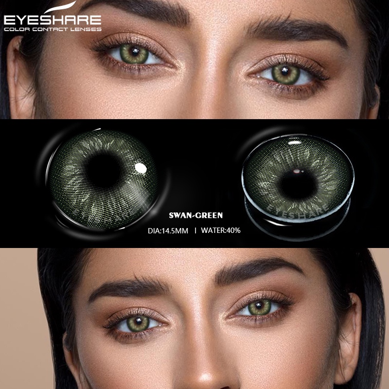 Cặp kính áp tròng EYESHARE 5 màu sắc tùy chọn trong suốt thời trang