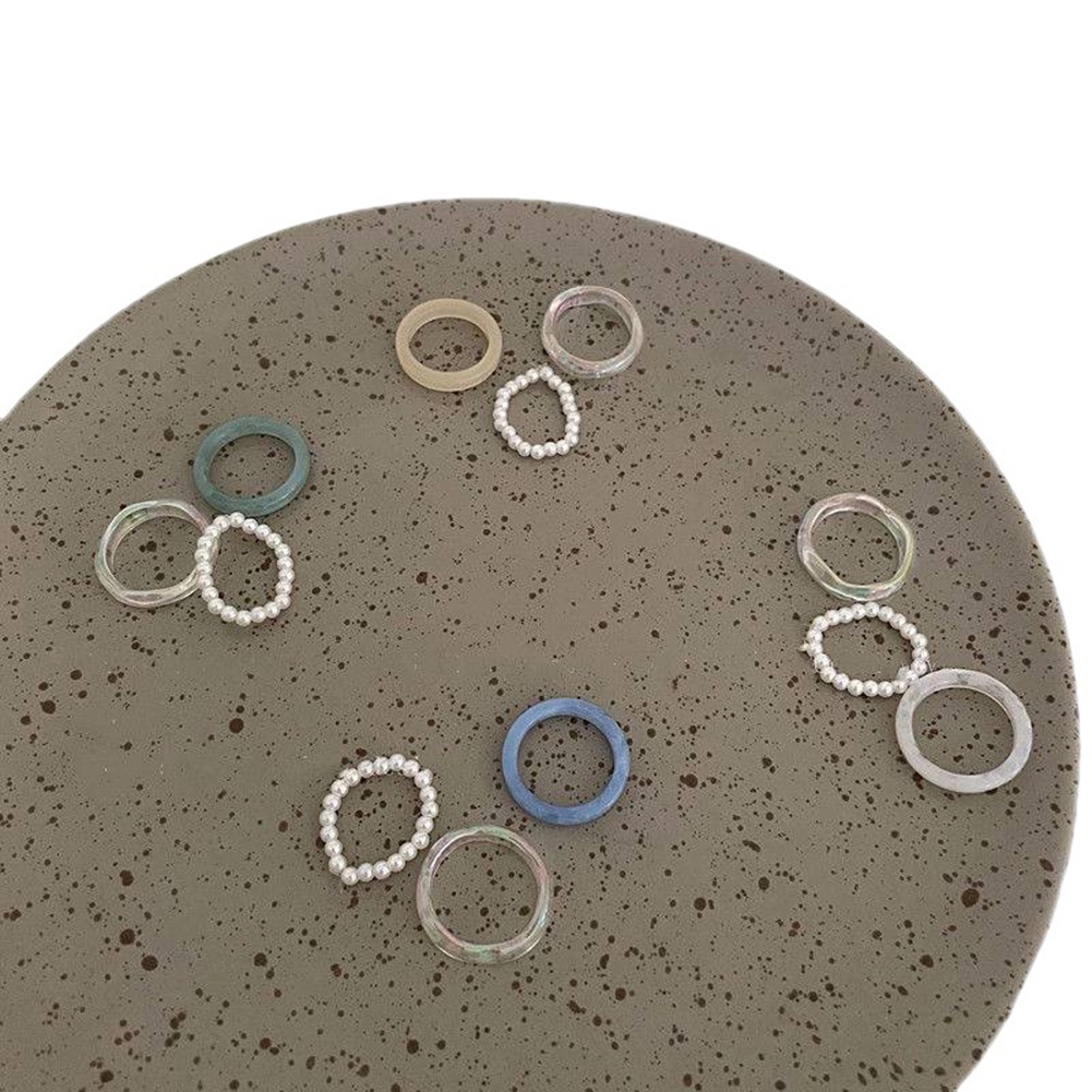 Set 3 Nhẫn Acrylic Đeo Tay Phong Cách Vintage Thời Trang
