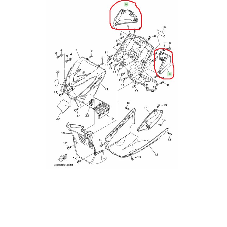 Ốp yếm đựng đồ Ultimo - Maximo zin chính hãng Yamaha