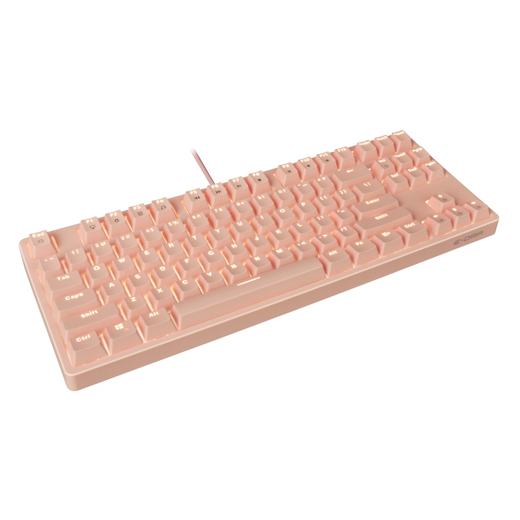 Bàn phím cơ Edra EK387L Pink Hồng - LED Trắng ( Blue , Brown , Red Switch )