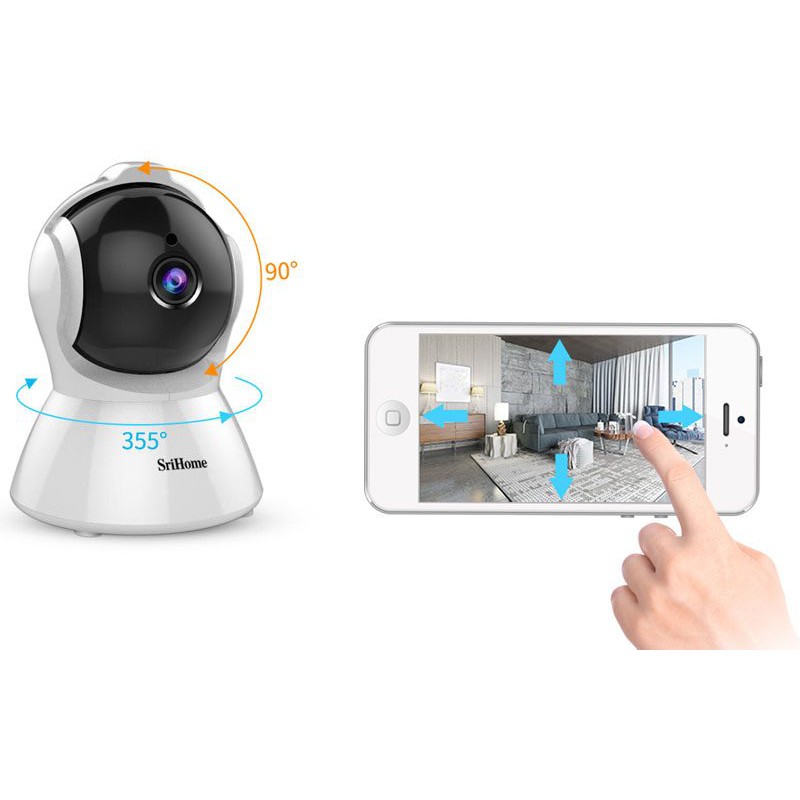 Camera IP Wifi SriHome SH025 2MP FullHD 1080P, xoay 355 độ (Trắng) - 4 phân loại tùy chọn