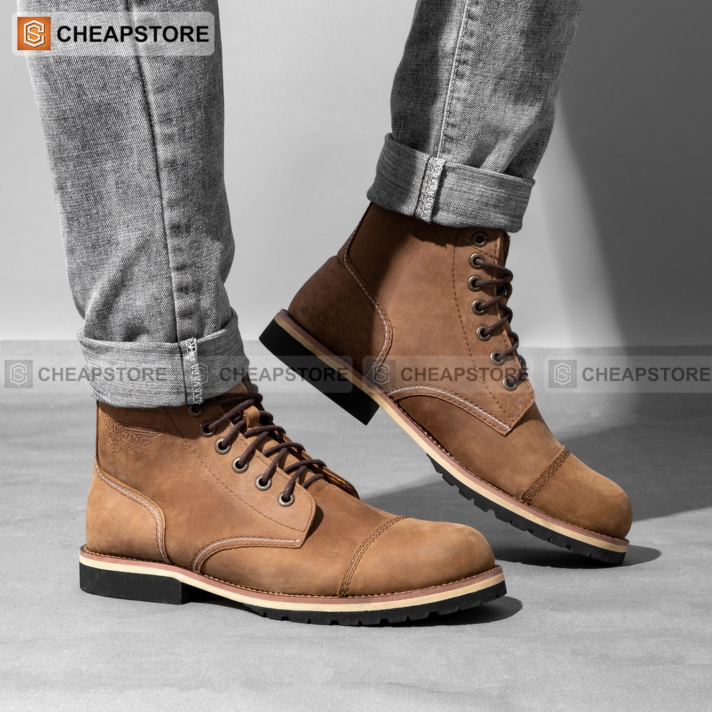 Giày da cao cổ nam CHEAPSTORE CS678 - Giày da bò thật cao cấp nhập khẩu (bảo hành 24 tháng)