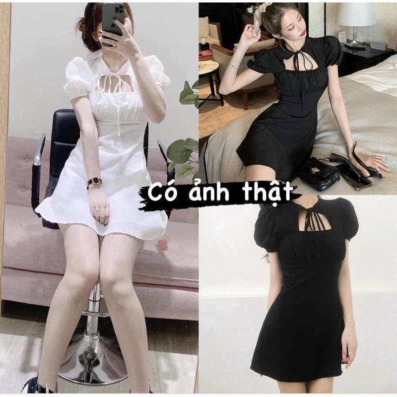[Video/ảnh thật] Đầm thiết kế xếp li ngực Quảng châu