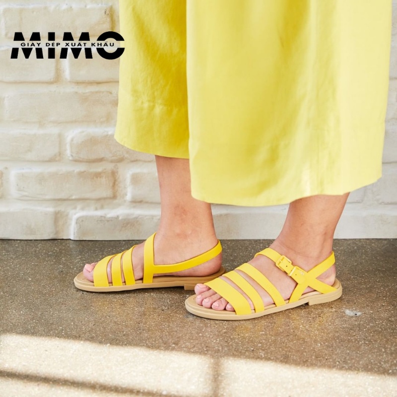 Sandal nữ cao cấp, sandal Tulum màu vàng cá tính siêu êm mềm nhẹ, bền đẹp cho nữ