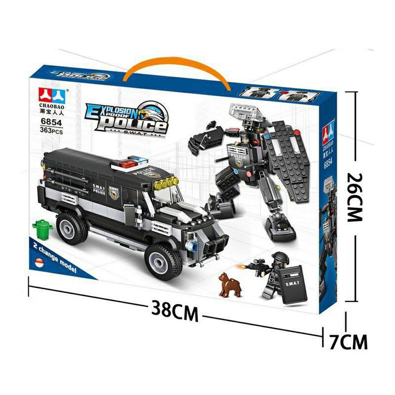 Lego Cảnh sát siêu nhân 363 miếng ghépCó thể lắp 1 xe cảnh to với siêu nhânHoặc lắp 1 xe nhỏ với các siêu nhân to