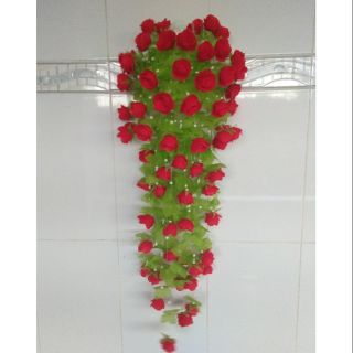 Nguyên liệu 2 bộ Hoa hồng lụa treo tường, ship tổng đơn từ 5 bộ