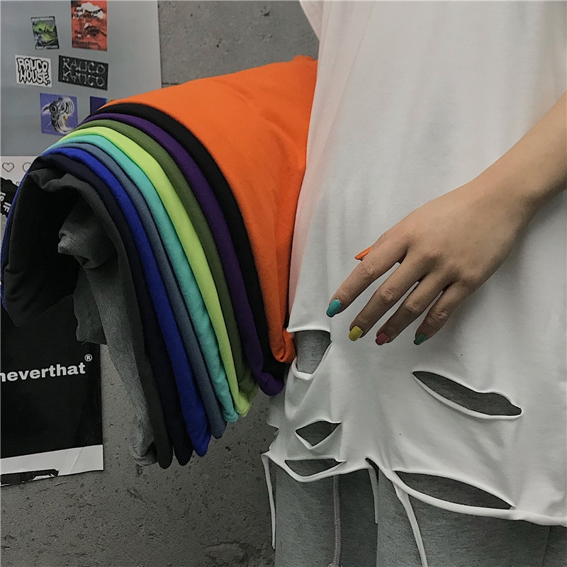 Áo Thun Form Rộng Khoét Lỗ Phong Cách Retro | BigBuy360 - bigbuy360.vn