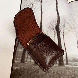 Bao da zippo màu nâu - Da bò xịn - Đồ da thủ công Mino Crafts F07