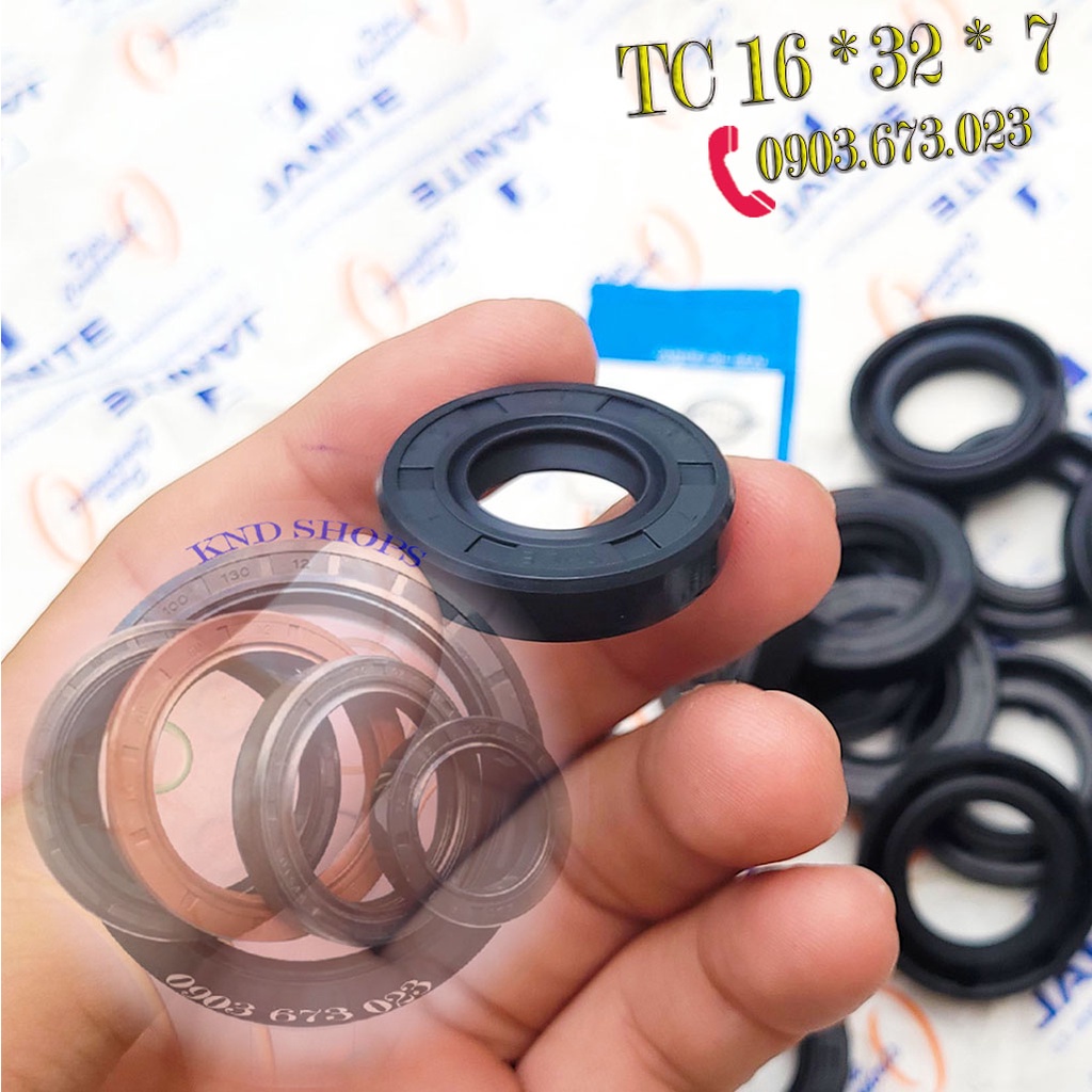 Phớt cao su chặn dầu TC 16*32*7 Phốt chặn nhớt trục chuyên cho phụ tùng xe máy, máy sản xuất công nghệ | KND Shops