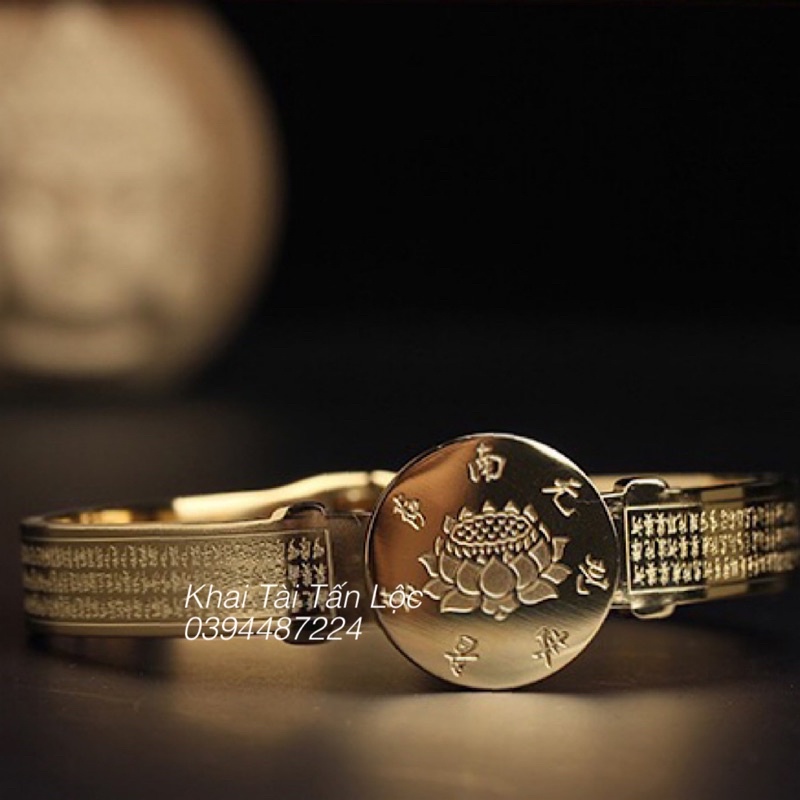 Vòng tay khắc chú đại bi và hoa sen mẫu mới