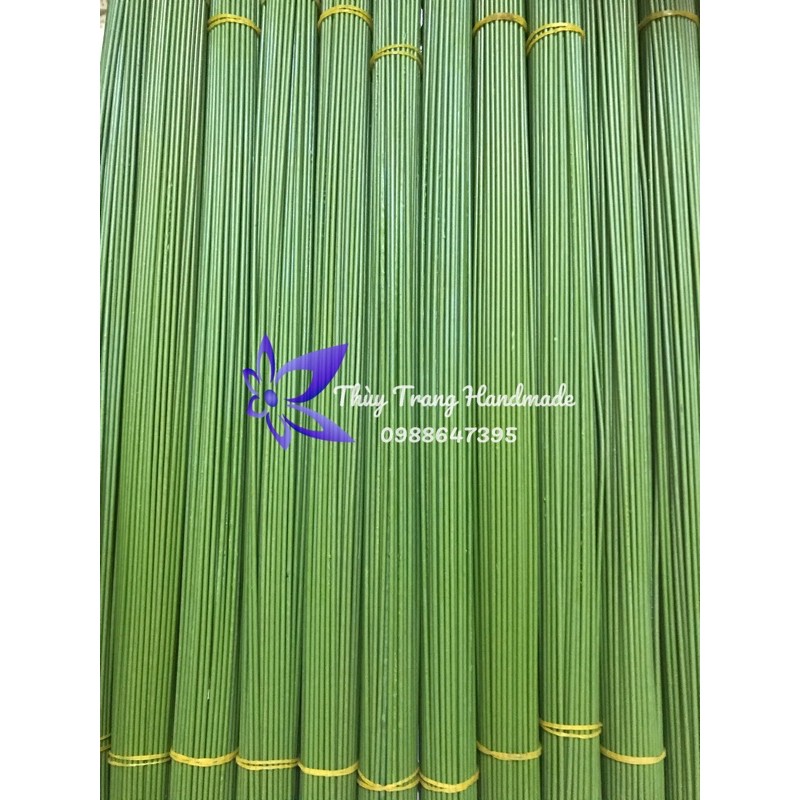 Cành thép bọc nhựa 40cm (uốn cong được) làm cành hoa voan, hoa giấy dài 40cm bó 50 cọng, 100 cọng