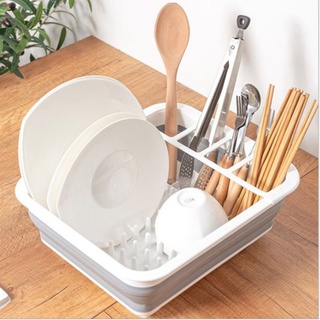 Chậu úp bát đũa gấp gọn có lỗ thoát nước tiện lợi