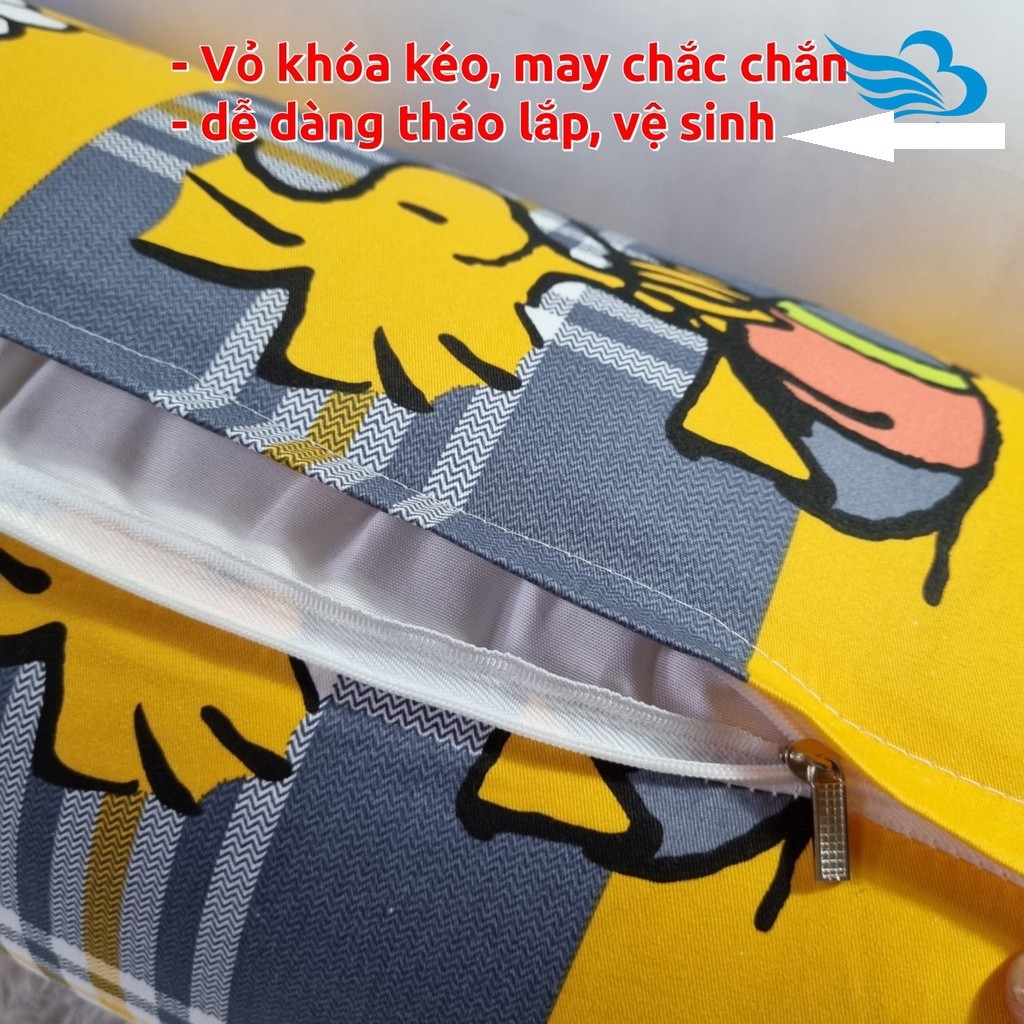 Vỏ Gối Ôm Cotton Cao Cấp Có Khoa Kéo, Dùng Cho Ruột Ôm Kích Thước 35cmx100cm