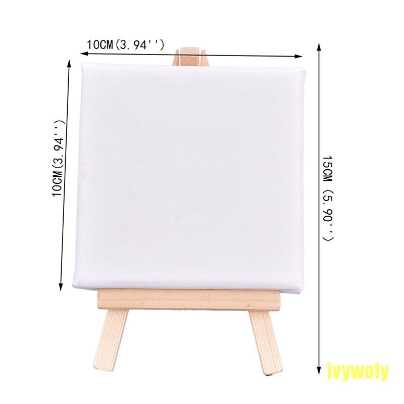 Mô Hình Tranh Vẽ Canvas+Giá Vẽ Gỗ Mini 10cm X 10cm Cho Bé