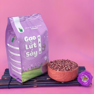 Túi gạo lứt sấy cháy tỏi Galu 500gram - Chuẩn 100% gạo huyết rồng