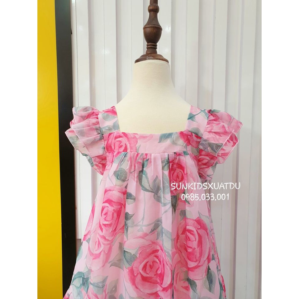 Set váy mẹ và bé Sofia hoa hồng