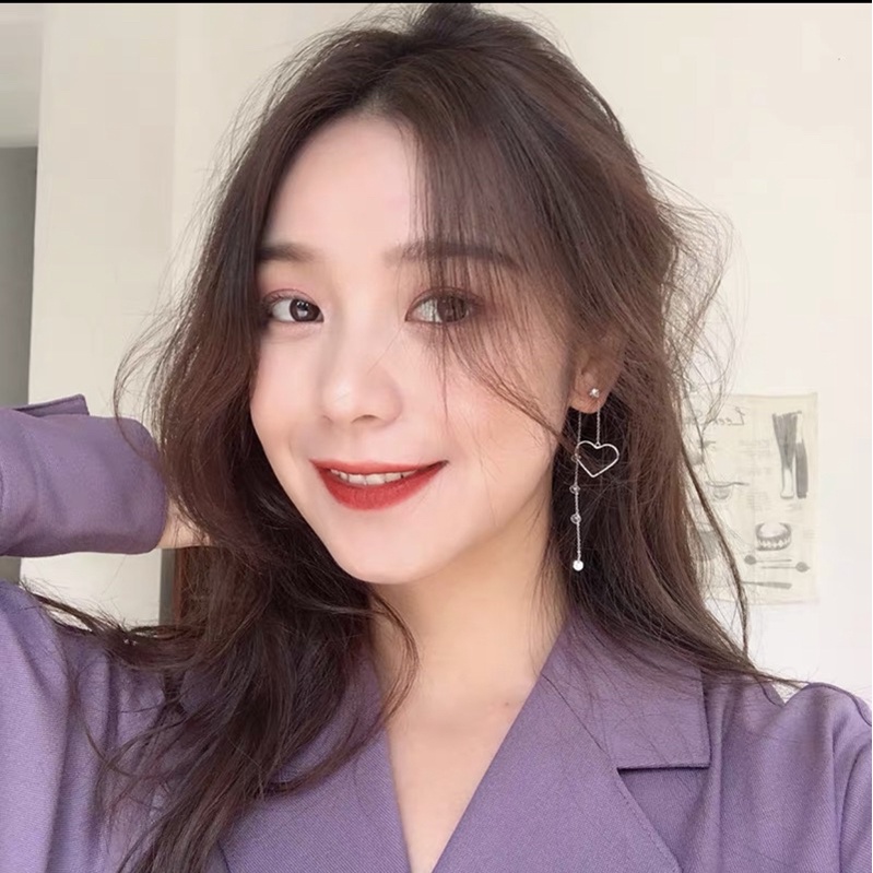 ♡ Khuyên tai Tim dài Hàn quốc