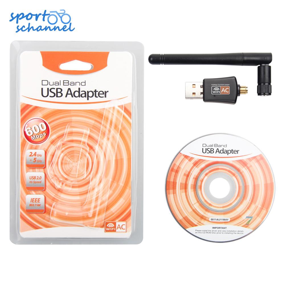 Bộ chuyển đổi USB PC WiFi không dây 5GHz 600Mbps 2 băng tần Anten 802.11AC | BigBuy360 - bigbuy360.vn