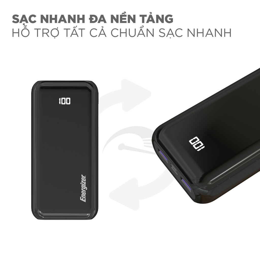 [Mã 156ELHA80K giảm 6% đơn 400K] Sạc dự phòng Energizer 20.000 mAh/3.7V LiPolymer UE20011PQ