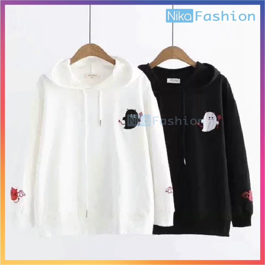 Nikafashion Áo Hoodie Nón Unisex Nam Nữ Chất Vải Nỉ Freesize 1 kích cỡ Form Dáng Rộng Dưới 65kg Mặc Đẹp Q.Nhỏ | BigBuy360 - bigbuy360.vn