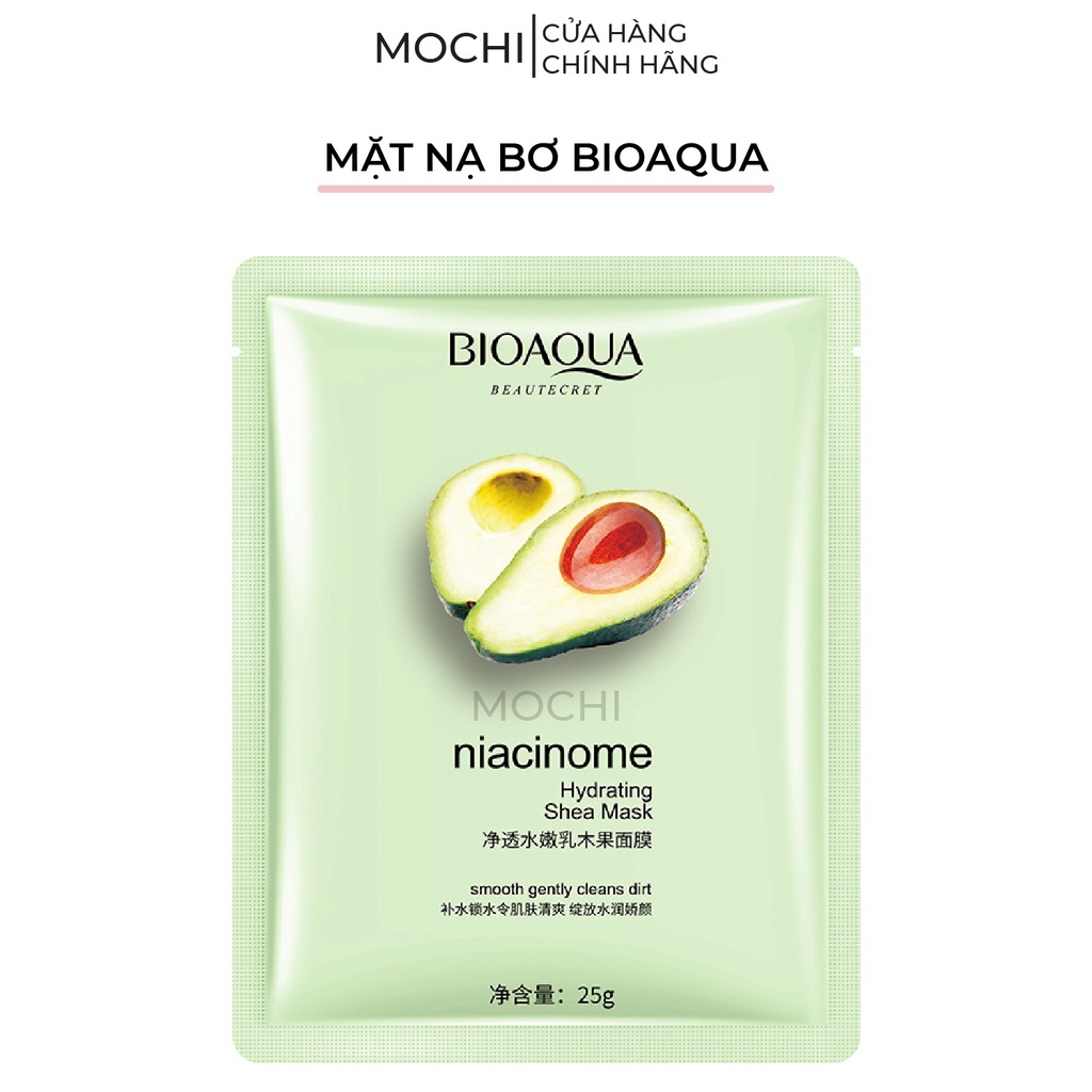 Mặt Nạ Bơ Dưỡng Trắng Da l Cấp Ẩm l Giảm Mụn l Mờ Thâm Shea Mask Giấy Đắp Mặt Bioaqua Nội Địa Trung MOCHI SHOP