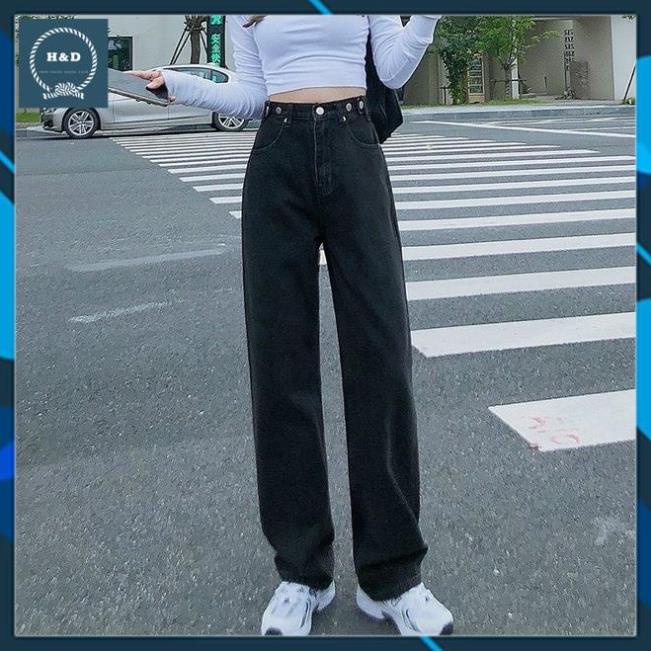 [HOT] Quần bò, jean baggy Nữ siêu xinh, xanh + đen, ống suông rộng, Style hàn quốc | BigBuy360 - bigbuy360.vn
