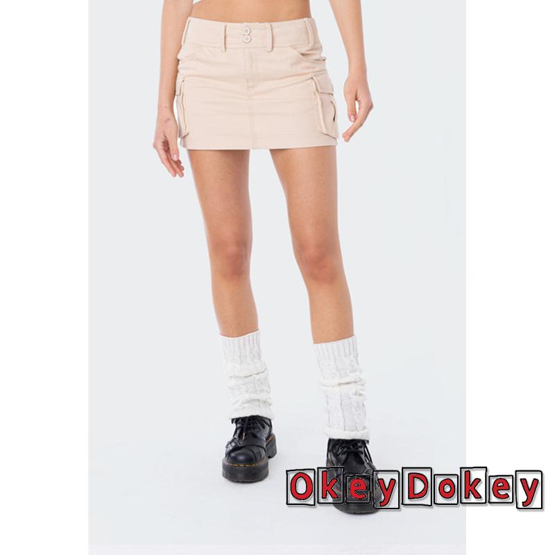 Chân Váy Bút Chì Lưng Thấp Phối Túi Thời Trang Mùa Hè Cho Nữ