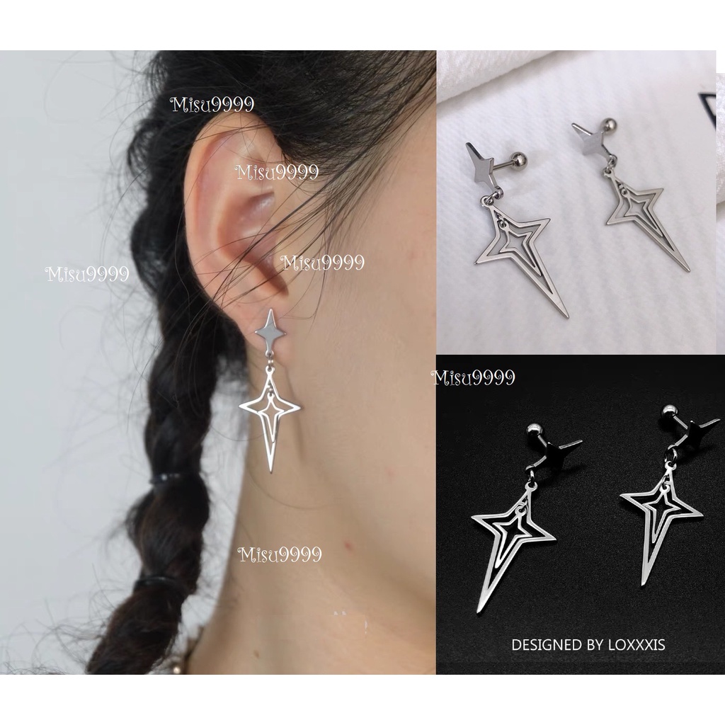 Khuyên titan nam nữ double thánh giá sao