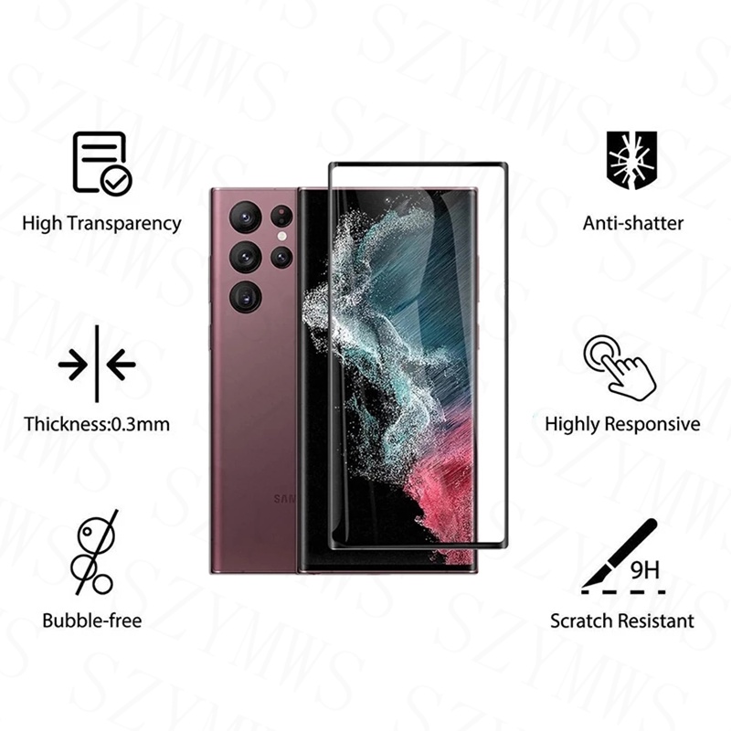 Kính Cường Lực Cong Bảo Vệ Màn Hình Điện Thoại Samsung S23 S22 Ultra Samsung Galaxy S20 Plus Ultra