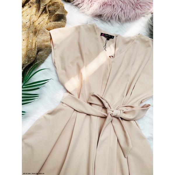 (Có bigsize) Set đồ liền jumpsuit cổ tim thắt eo nơ cho bạn nữ