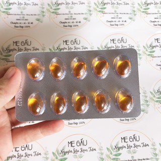 1 vỉ vitamin e vàng 10 viên tròn