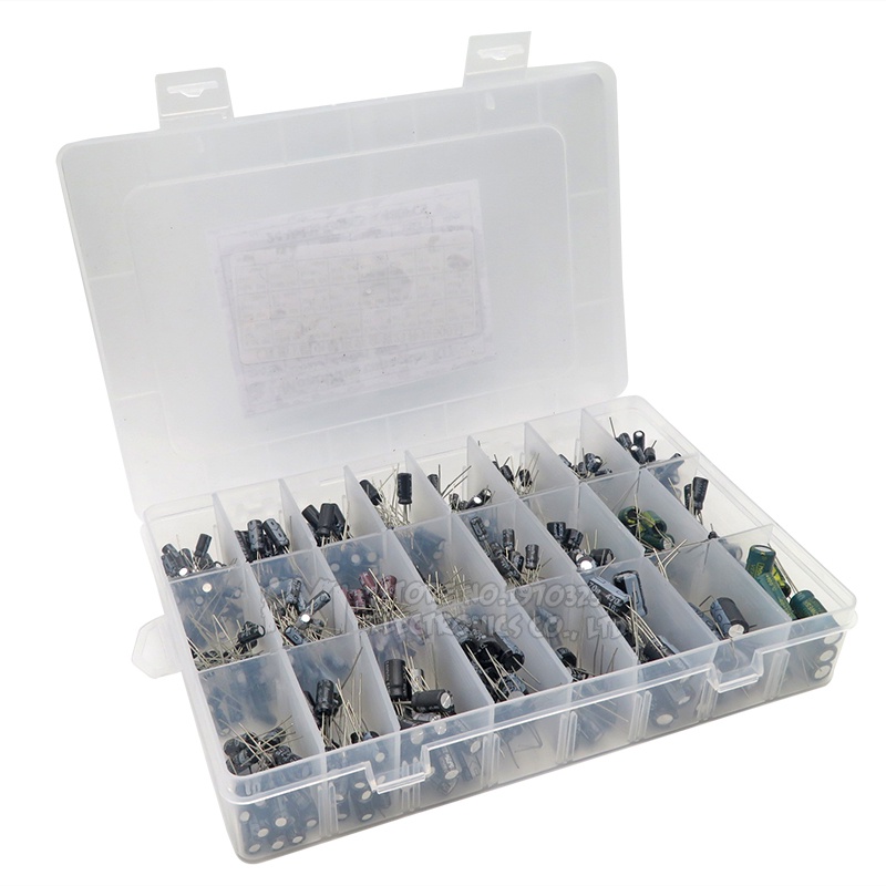 Hộp 500 Tụ Điện Phân Bằng Nhôm 0.1UF-1000UF 24Values 16-50V