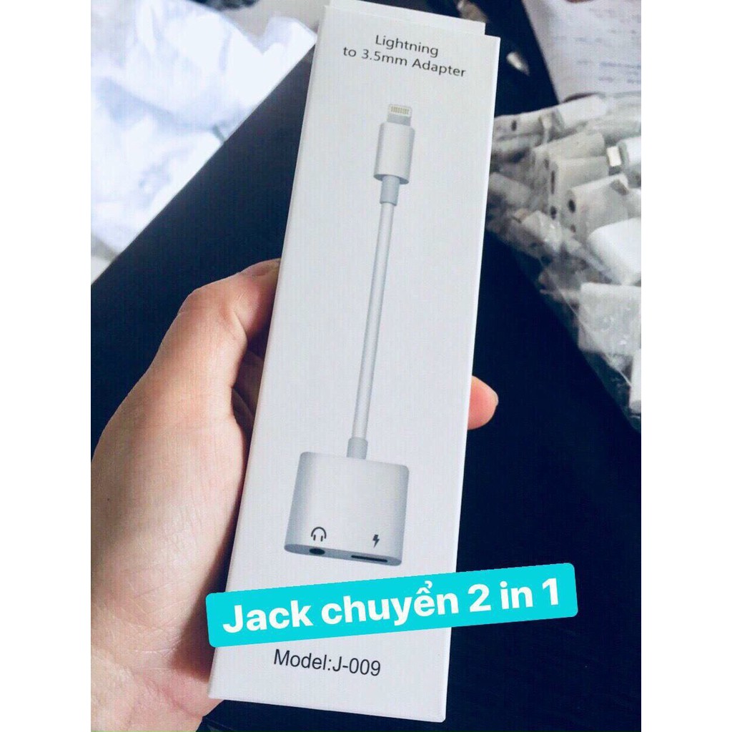 ( SIÊU RẺ) Jack Chuyển Đổi + Rắc Chia Cổng Vừa Sạc Vừa Sử Dụng Tai Nghe - Hỗ Trợ Mic Cho iPhone 7 đến 11promax-Vincase