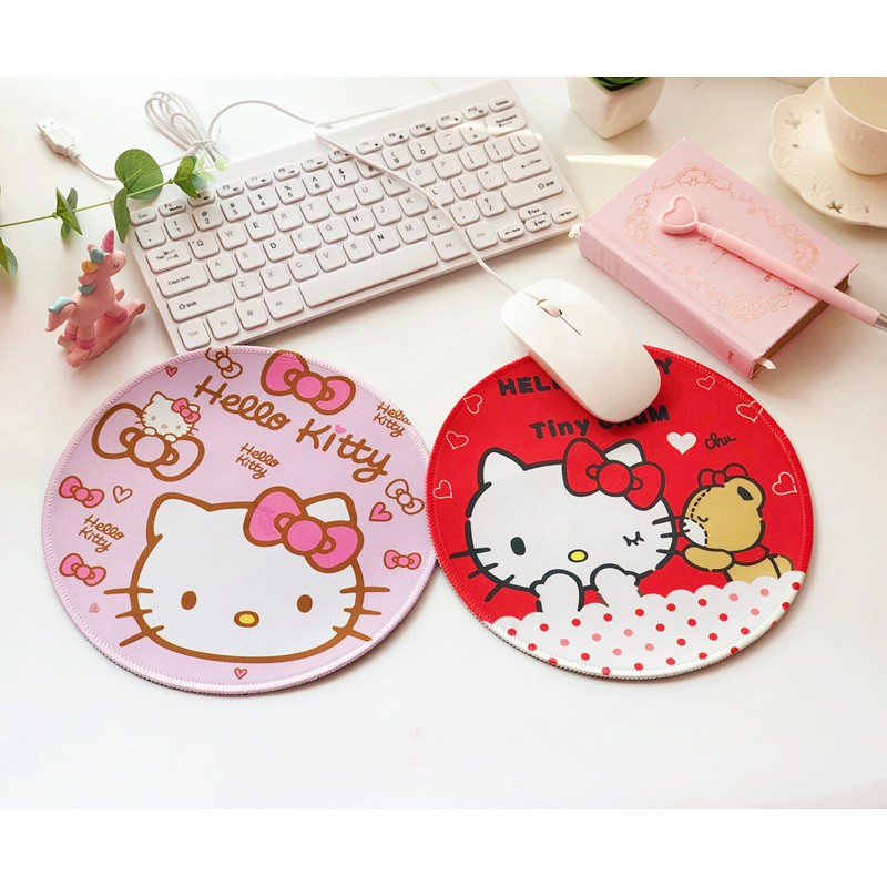 Miếng Lót Chuột Và Bàn Phím Máy Tính Hình Mèo Hello Kitty Doraemon