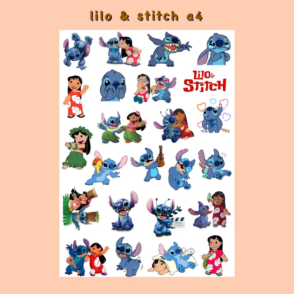 Sticker Lilo & Stitch Khổ A4