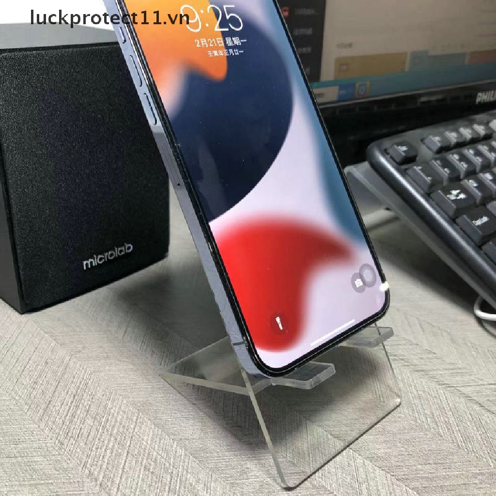 * 3c &amp; Mới * Giá Đỡ Trưng Bày Điện Thoại Trong Suốt Bằng Acrylic Cho Samsung Huawei Xiaomi iphone.