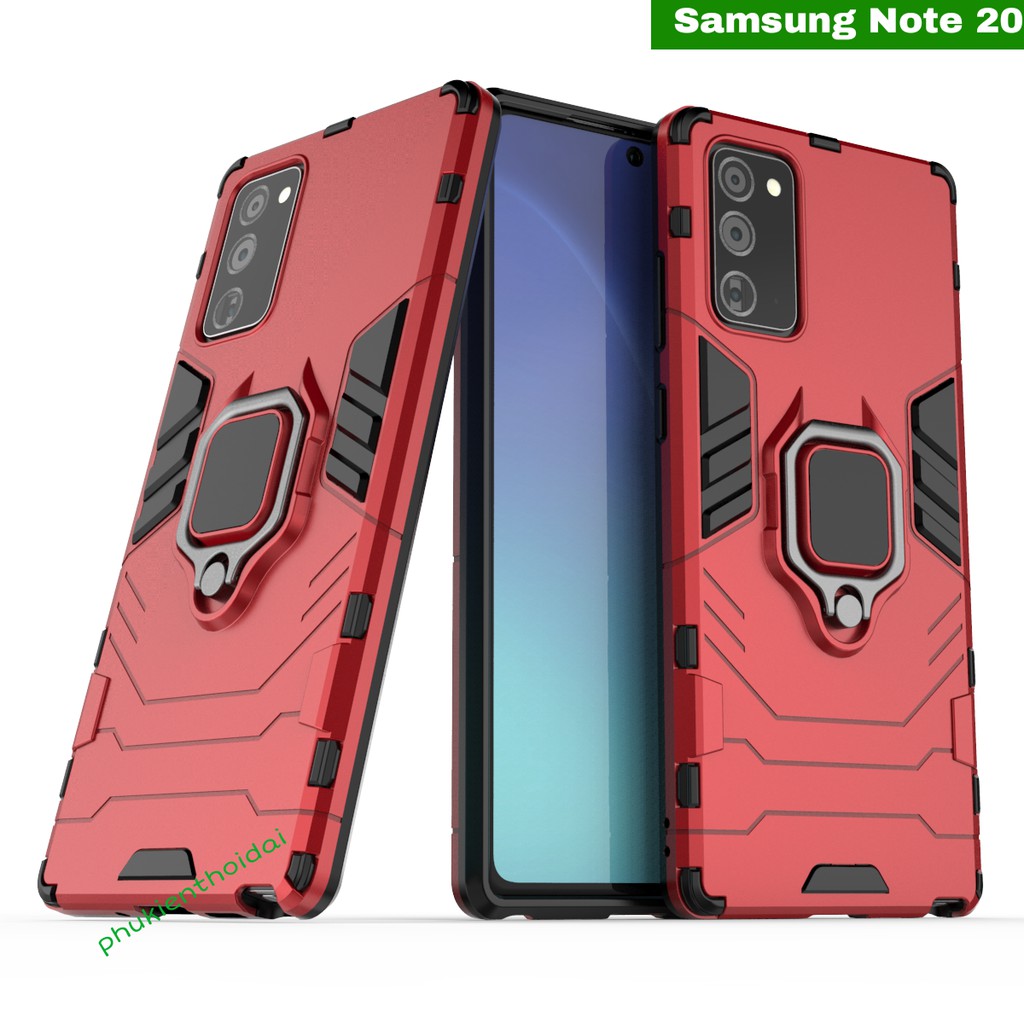 Ốp lưng Samsung Note 20 Iron Man Iring chống sốc cao cấp giá đỡ xem phim