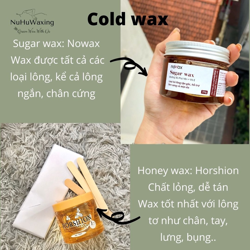 Combo Wax lông mật ong Horshion 750ml kèm giấy wax a4 rất sạch