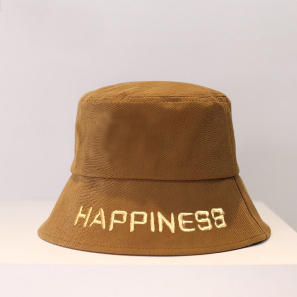 Mũ Bucket Trơn Nón Tai Bèo Vành Cụp Happiness 431 Nhiều Màu Sắc Ulzzang Form Unisex Nam Nữ - Hazo