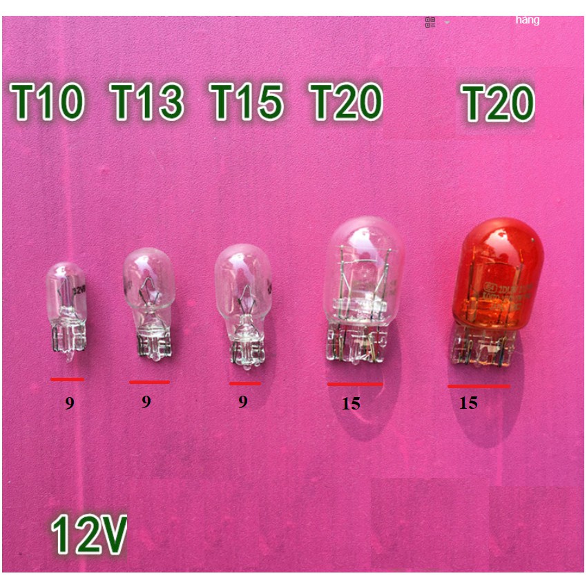 Bóng đèn dây tóc T10, T13, T15, T20 vàng, trắng