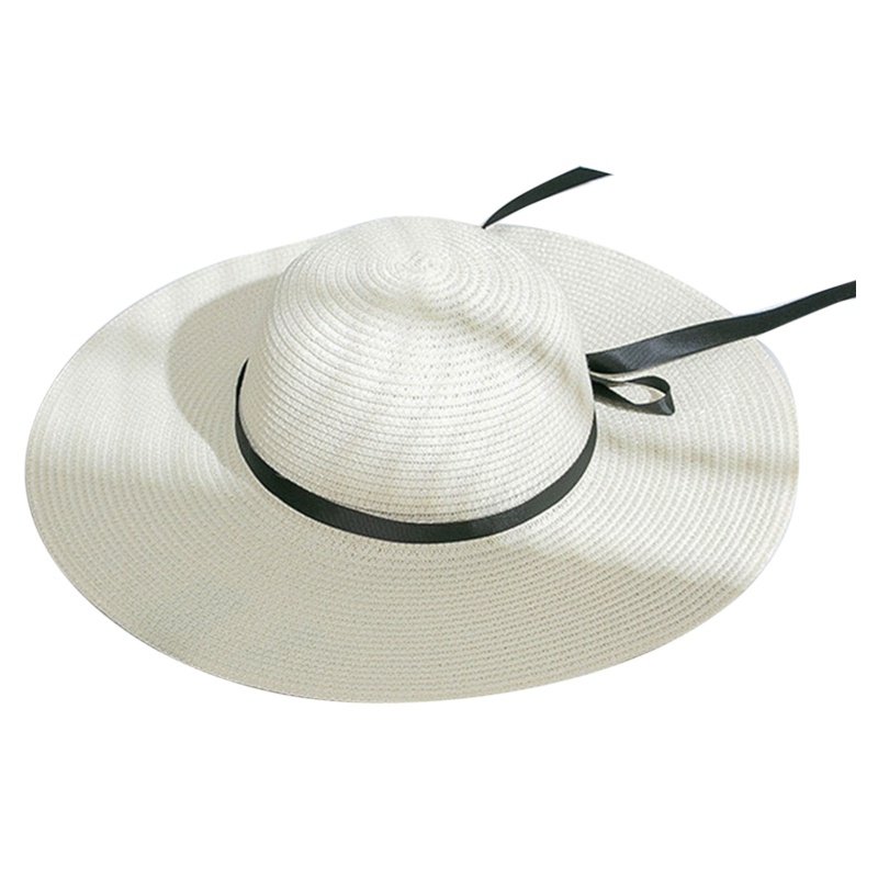 Mũ Cói Rộng Vành Chống Tia UV Thời Trang Đi Biển Cho Bé