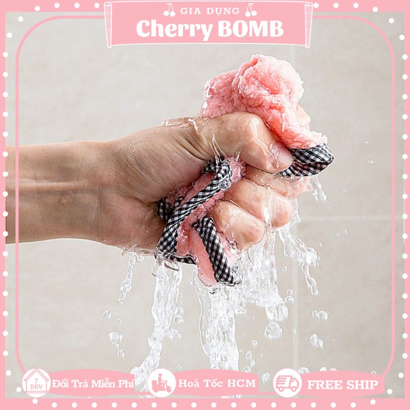 Khăn Bếp Dày Dặn Có Viền Đa Năng Lau Bát Chén Đĩa Nhà Bếp - Khăn Lau Sợi Cotton Thấm Hút 25x27cm