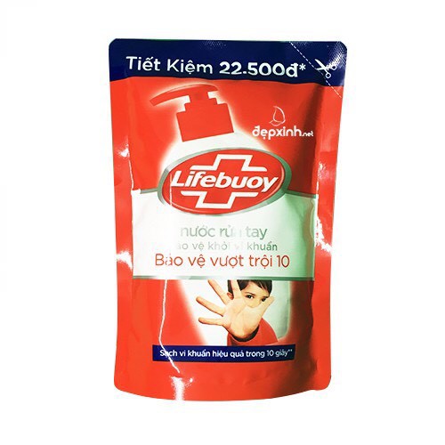 Nước rửa tay Lifebuoy túi 450g / chai 180g