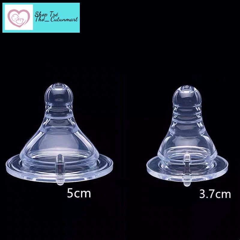 Núm ti silicon siêu mềm thay thế cho bình sữa cổ hẹp/cổ rộng/cổ chuẩn XN01 size S-M-L-LL