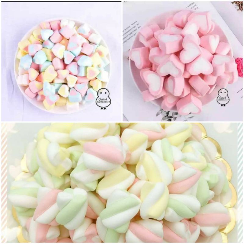 Kẹo dẻo xốp Marshmallow trang trí bánh kem (Bịch 1kg) - Loại đẹp, kẹo bông gòn