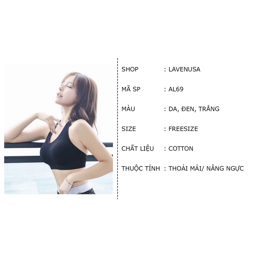 Áo bra yếm croptop nữ gân tăm thoải mái thoáng mát thấm hút tốt LAVENUSA AL69