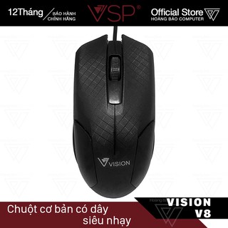 Chuột cơ bản có dây siêu nhạy Vision V8 (Đen) - Chính hãng