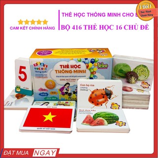 Bộ thẻ học thông minh 16 chủ đề to 12x16cm tặng bộ chữ cái và số 💖FREESHIP💖 Flashcards cho bé [Hàng loại 1]